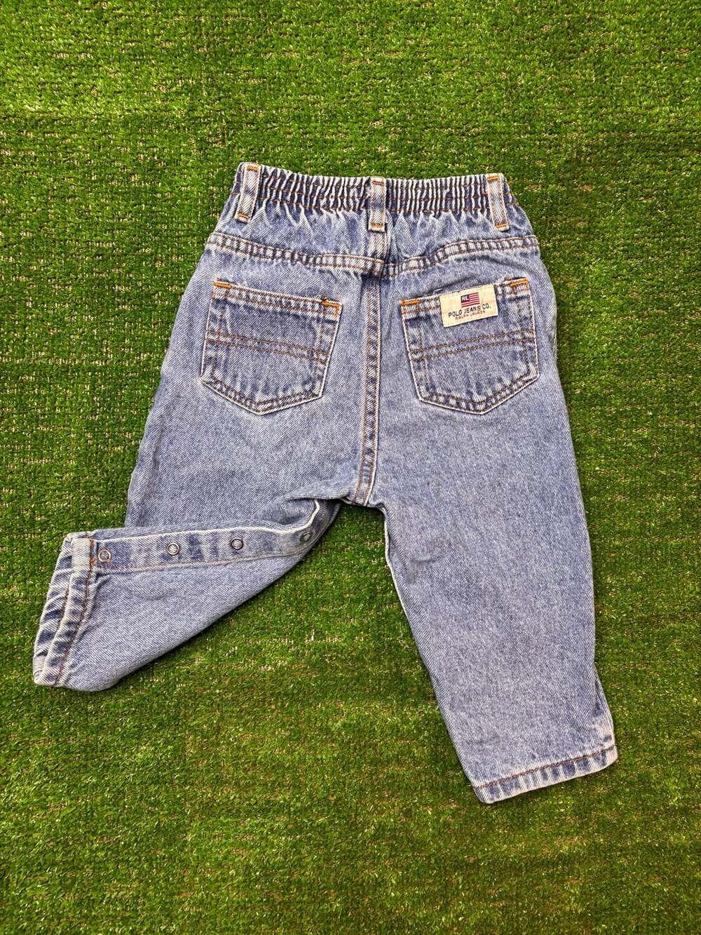 Vintage Polo Jeans Co. Ralph Lauren Infant Toddler Denim Jeans with Snap Inseam